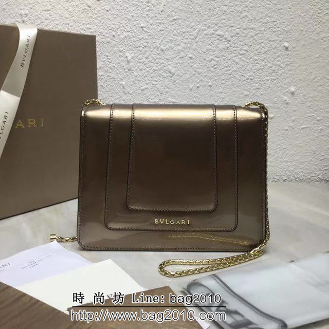 BVLGARI寶格麗 漆皮系列 小號 時尚 鏈條單肩斜挎包 34559 FYD1375